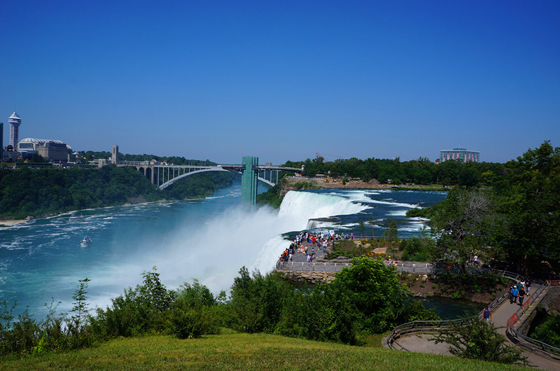 尼亚拉加大瀑布四 尼亚加拉瀑布(Niagara Falls)位于加拿大安大略省和美国纽约州的交界处，