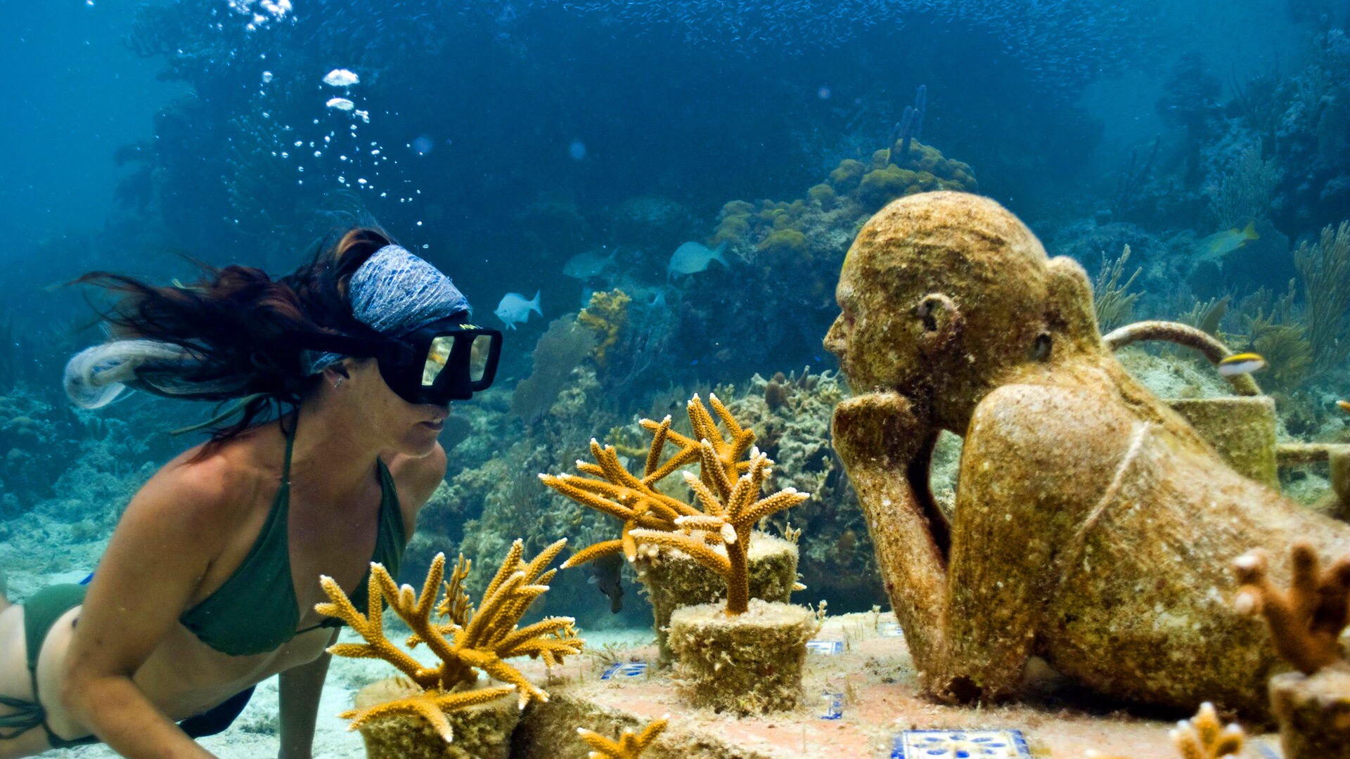墨西哥海底雕塑博物馆，不仅是艺术创作，更是对大自然的保护。在墨西哥坎昆女人岛附近的海域，有一座全世界