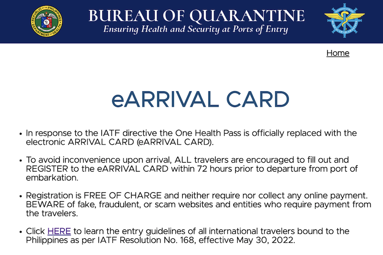 What Is the Philippines Arrival Card (eTravel)?