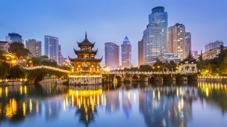 China views by a lake and city backgrounds