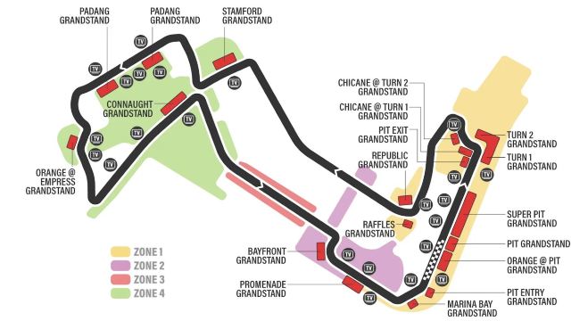 Singapore F1 Seating Map