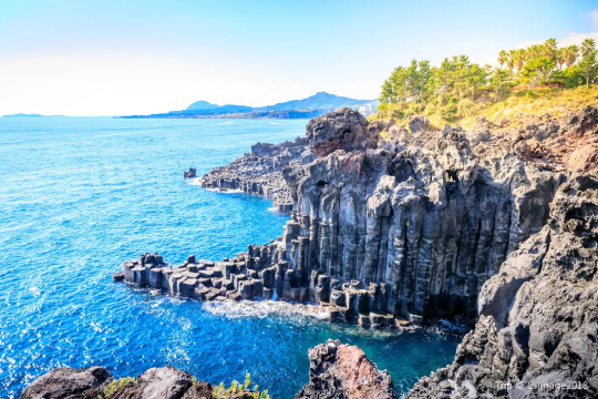 濟州島景點大浦海岸柱狀節理帶