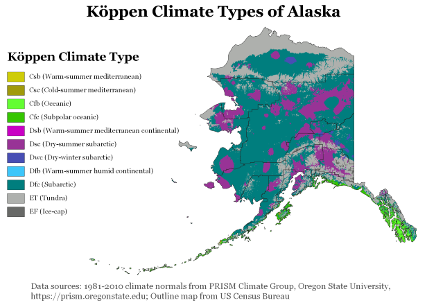 Best time to visit Alaska -Alaska Climate Map