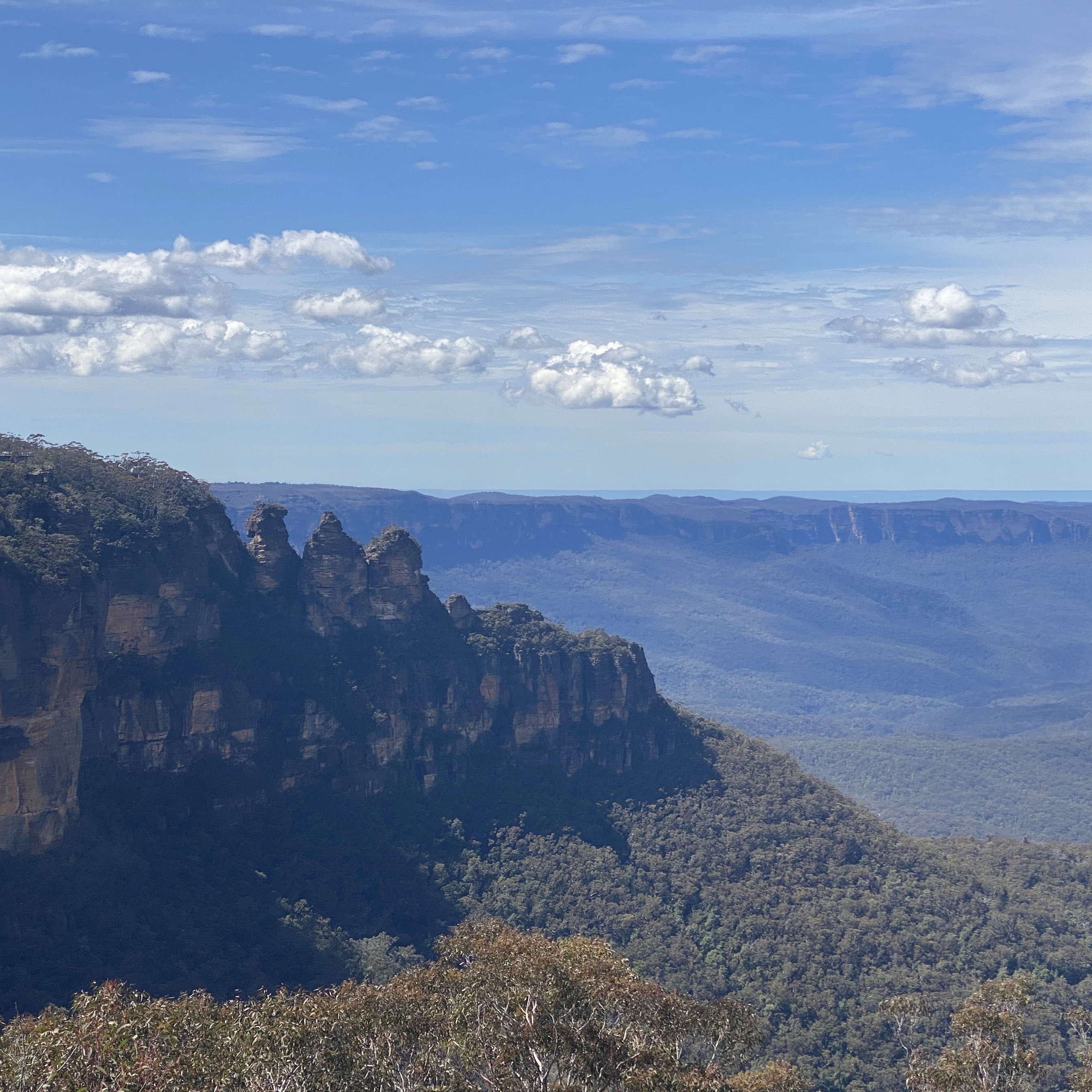 澳洲蓝山国家公园是到悉尼必去的景点 它称为蓝山因为在阳光照射下凸显蓝色的画面 它离悉尼只有大约2小时
