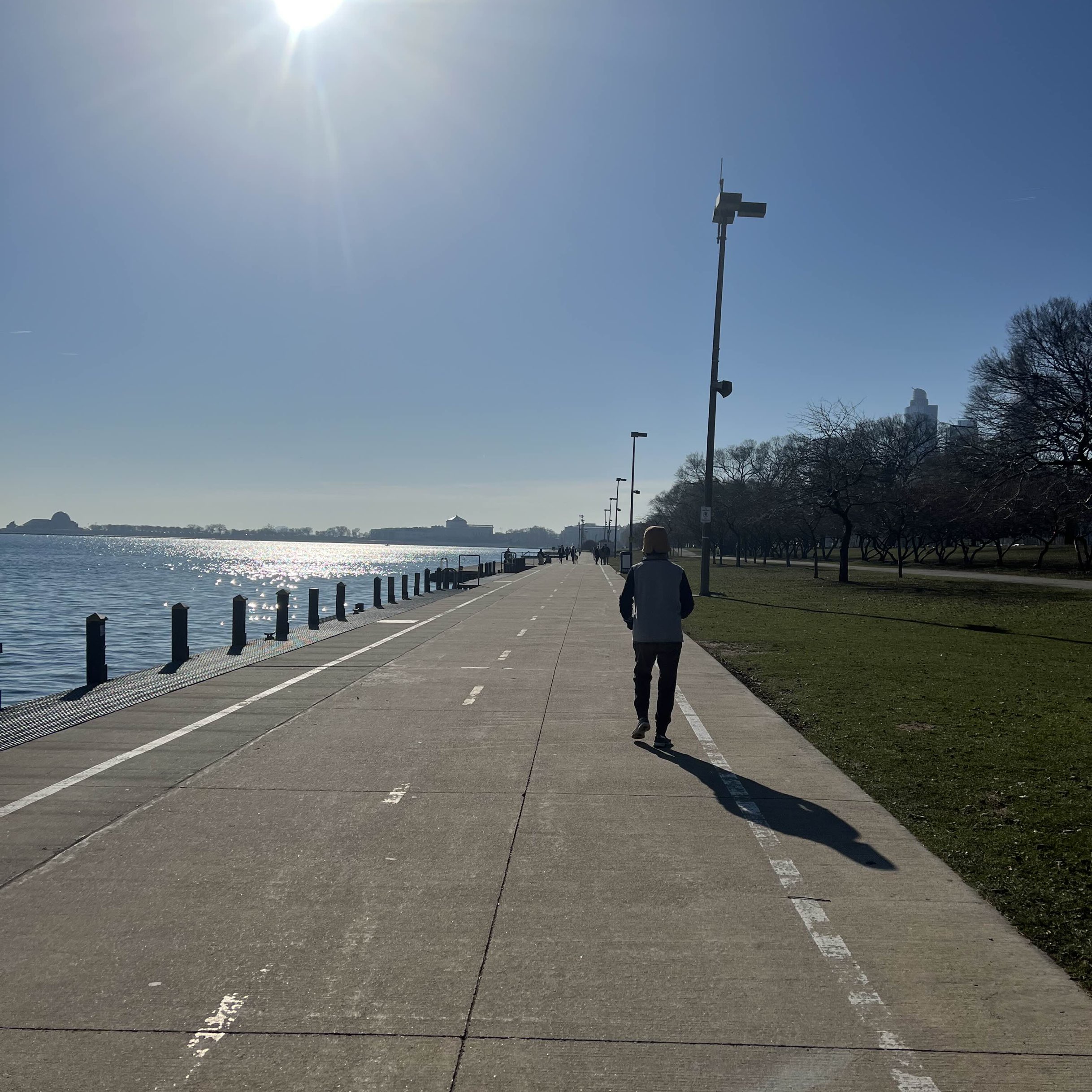 芝加哥湖前骑自行车和跑步路线