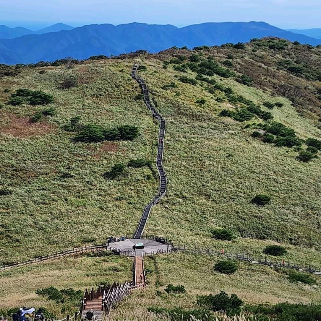 走在大韩民国的阿尔卑斯山路上