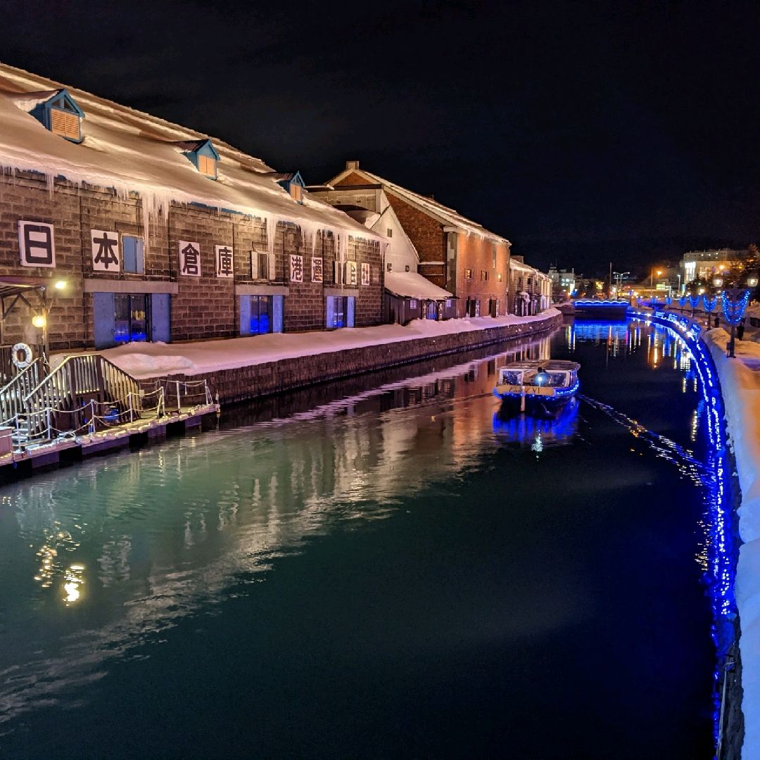 【雪景】冬天的小樽运河太有趣了