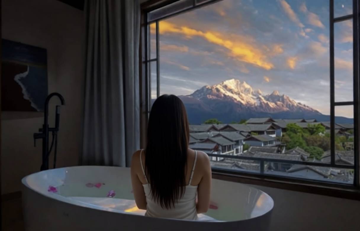 在山也·SANYEL日照金山观雪山古城全景美宿(丽江古城大水车店)图片