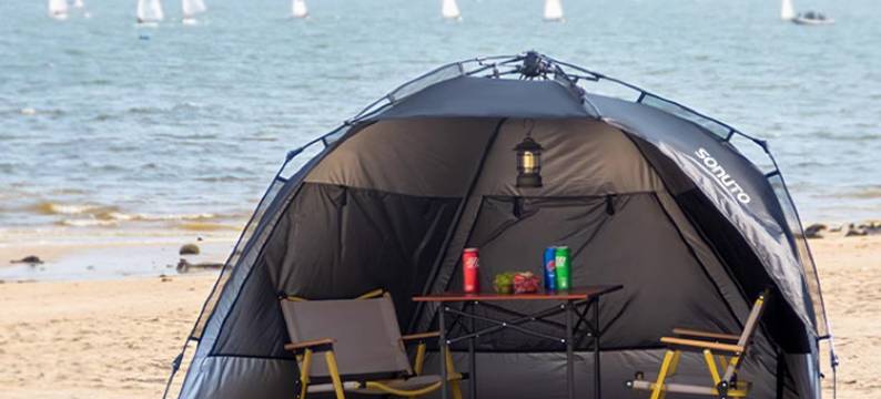 破晓观海日出海边露营民宿图片