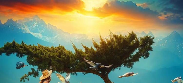 禾木双穗禾·360°环山Slowly·原木风私享美宿(落日篝火晚会店)图片