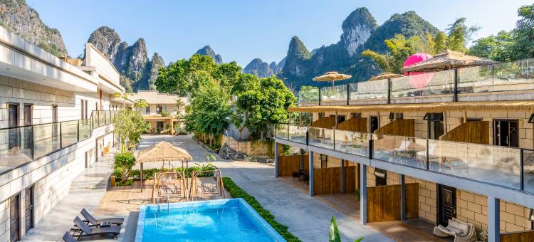 德天华悦山水画廊山景庭院旅拍酒店(德天瀑布店)图片