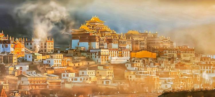 花筑·朗康达·藏遇悠音轻氧供暖轻奢美宿(独克宗古城月光广场店)图片