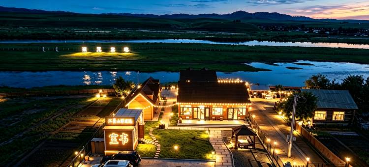 江景山野庭院图片
