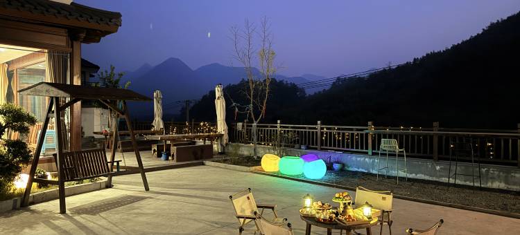 竹云山宿·溪上·泳池·日落·FUN HOME(雅鲁激流山湾湾漂流店)图片
