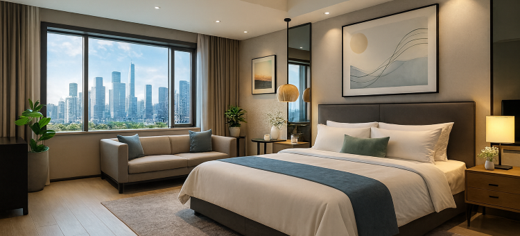 杭州•漫纯|PanoramicDesignHighLand高空酒店(临平区人民政府店)图片