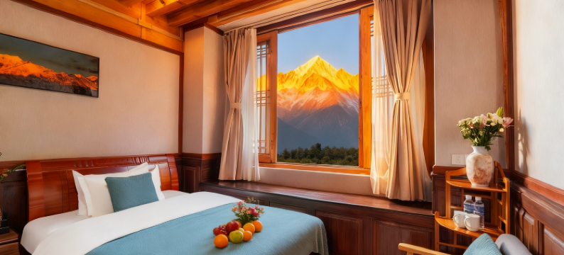 乡栖源Relax·览山独见雪山全景星宿图片