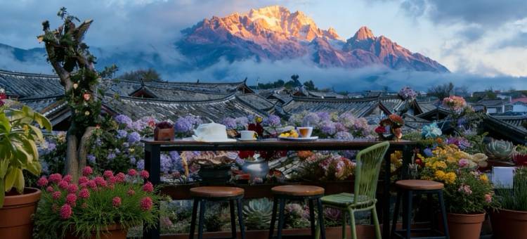 花筑月半湾·雪山屋顶Coffee·花海漫步设计美宿(丽江古城木府店)图片