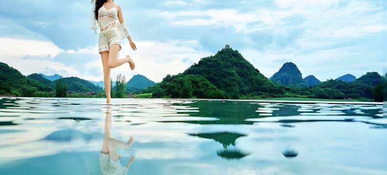 普者黑水月山270度悬空露台C位湖景美宿图片