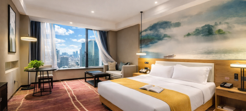 枕畔・皇庭WARMWORLDS•MAGNLWMCENWS180°观景设计酒店(DL胖东来店)图片