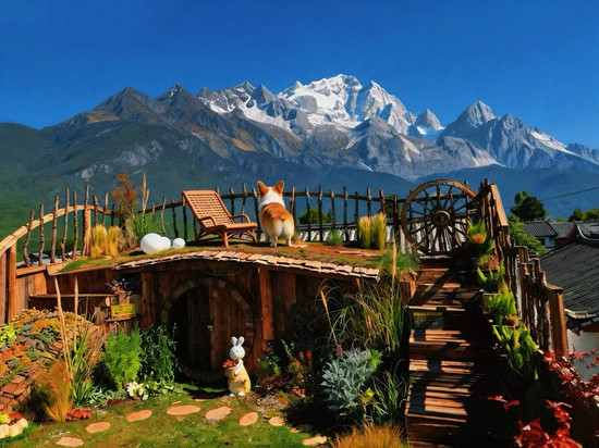 玉龙八月观山海·日照金山|Bag End霍比特小屋美宿(白沙古镇店)