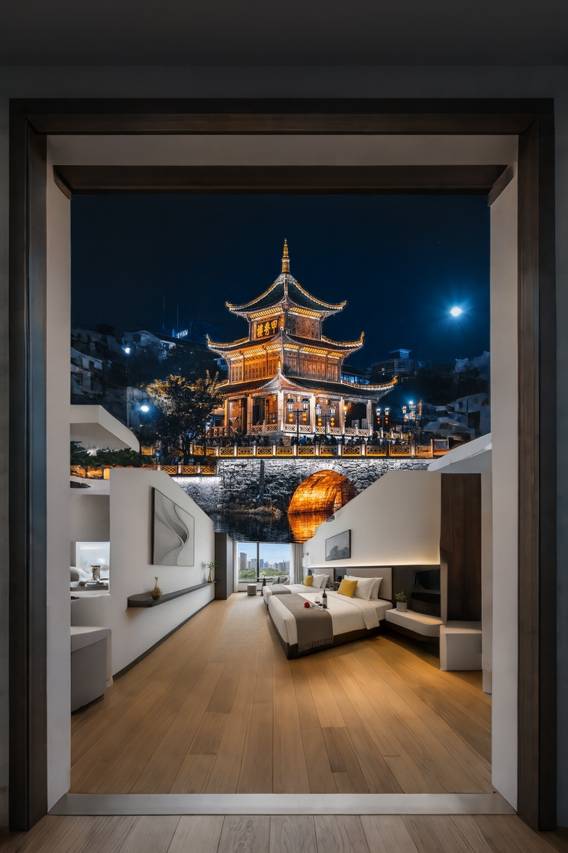 贵阳·欢住｜Soong·CinemaBathtub设计酒店(喷水池地铁站甲秀楼店)图片