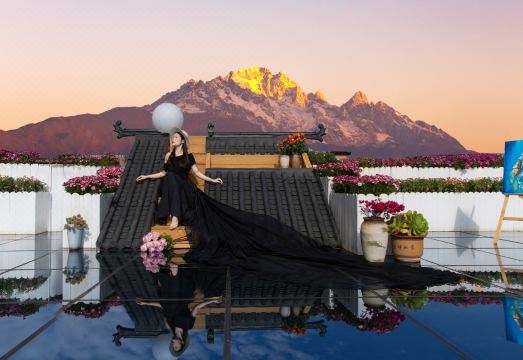 丽江古城汐屿山渡·日照金山·空中花园·360度高空全景度假酒店外景图