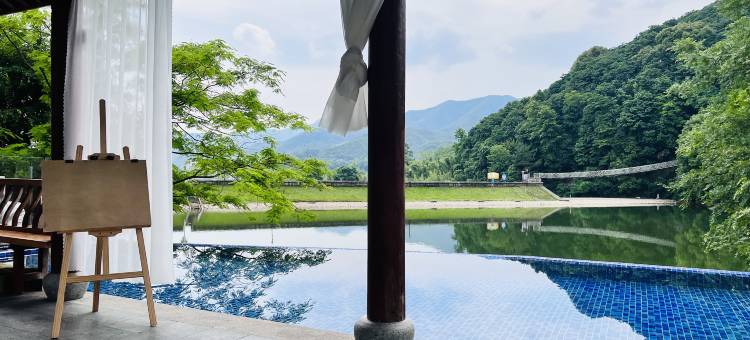 杭州湘野溪居·富春山居实景·湖景日落·无边泳池 COMO VILLA图片