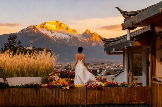 玉满楼丨雪山观景全景客栈(丽江古城大水车店)图片