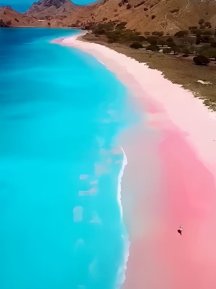 世界上唯一的红色沙滩，太美了