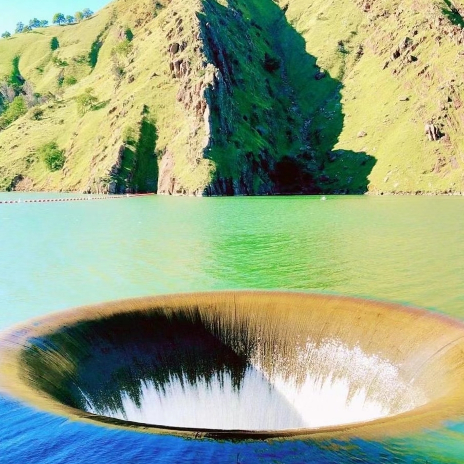 伯耶萨湖巨洞宽阔的湖面和巨大无底的深渊神秘诡异