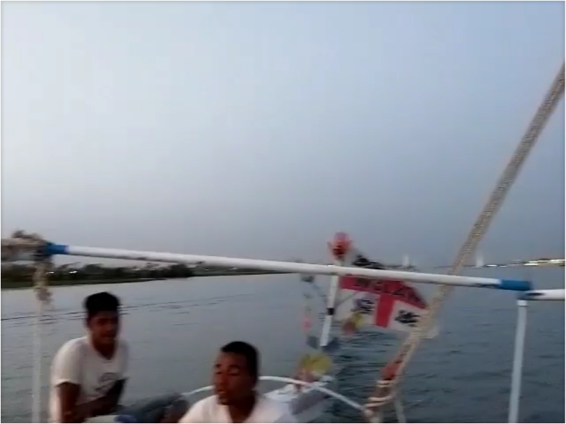 尼罗河上的人力三角帆船