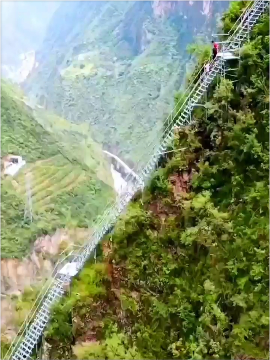 这是四川凉山悬崖村，唯一一个没有通公路村子的天梯