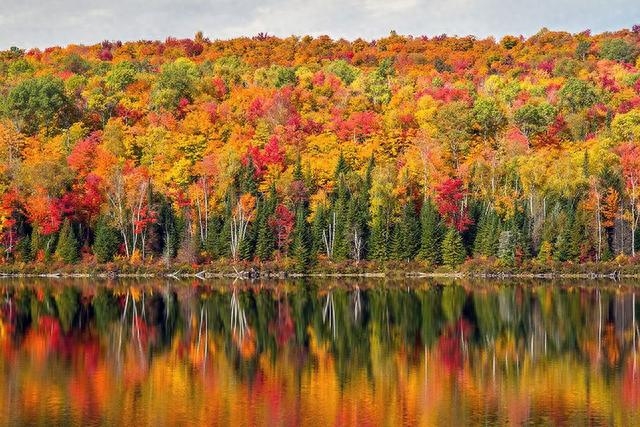 加拿大落基山脉的秋天