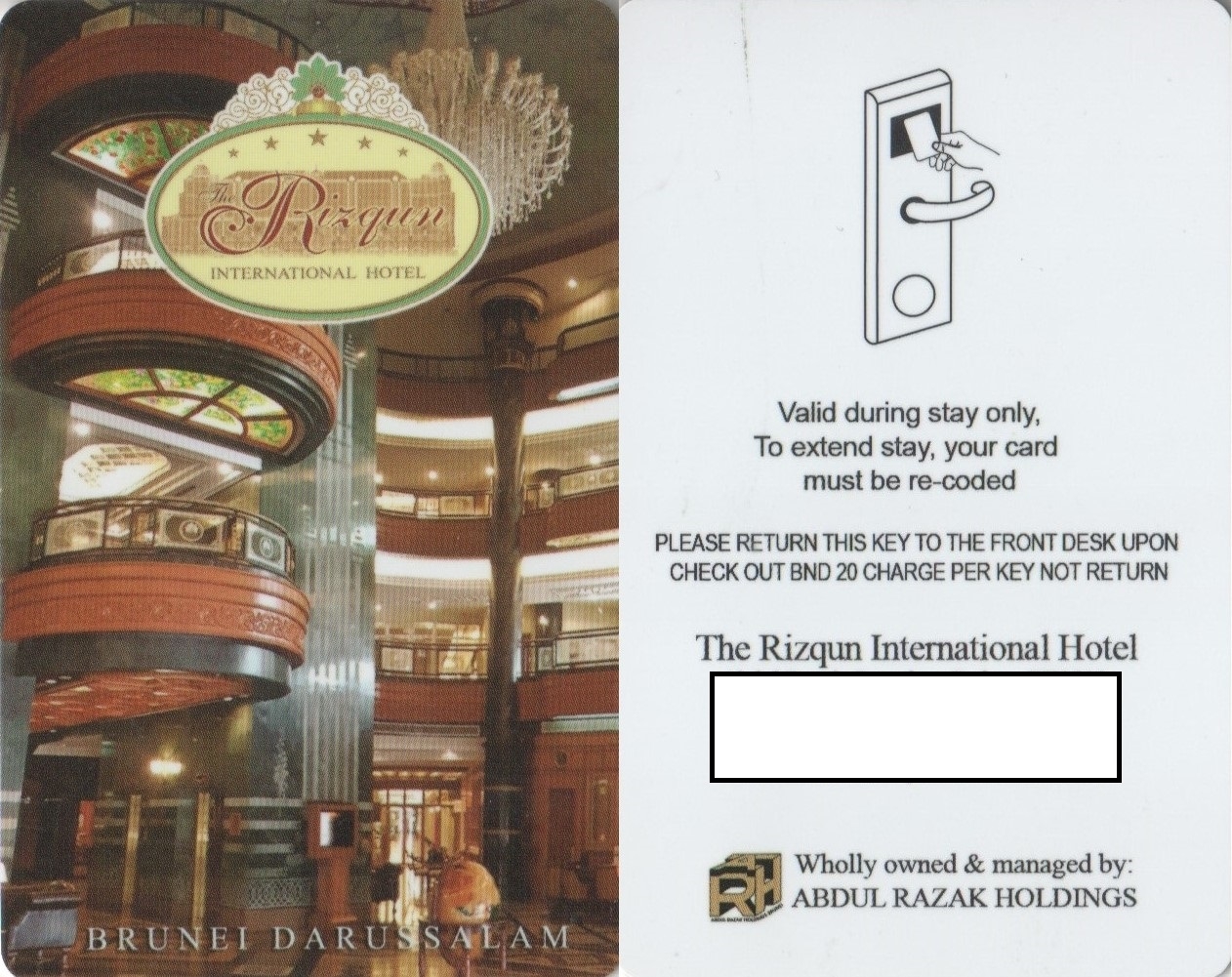 文莱-里兹群国际酒店房卡