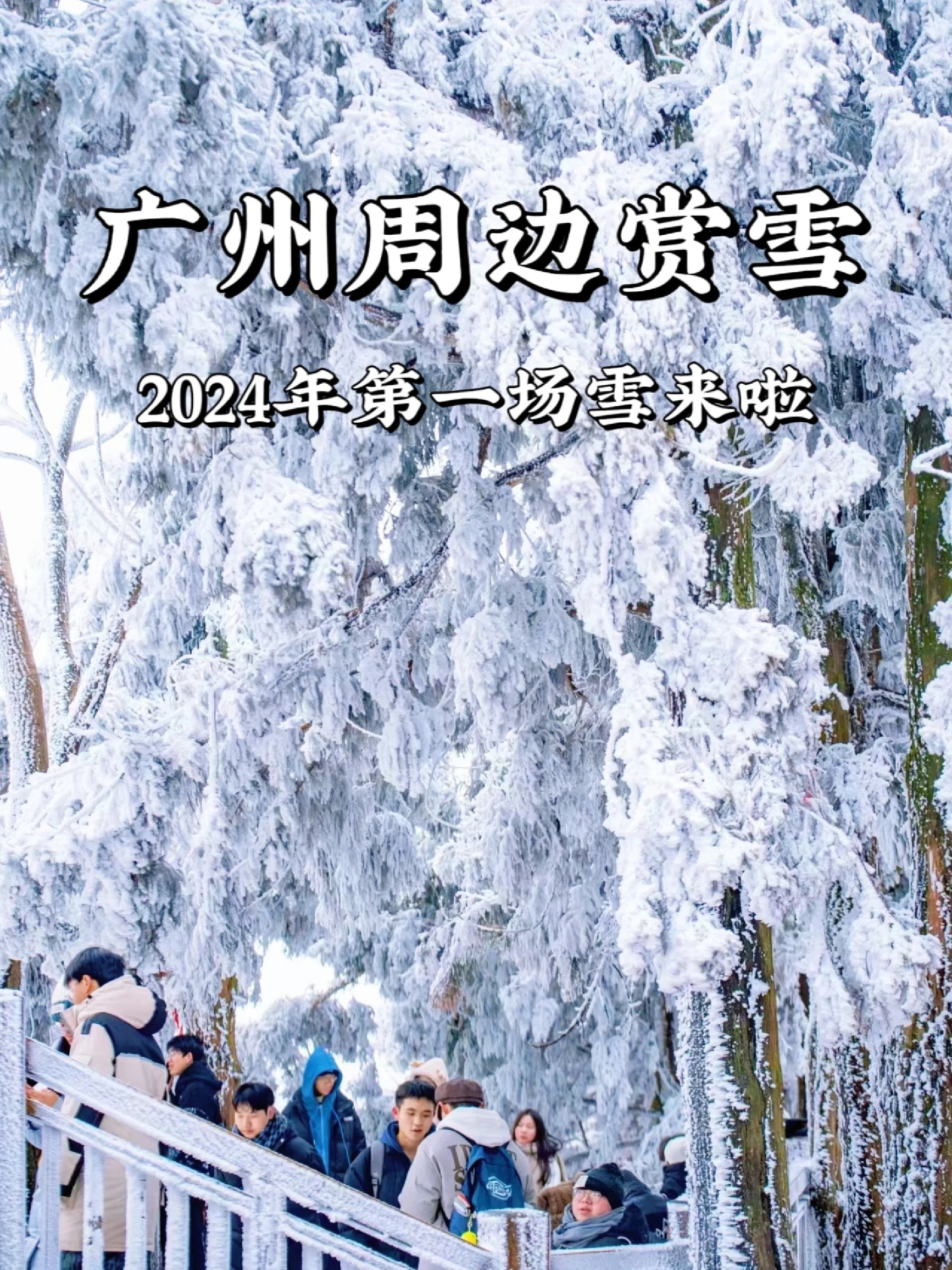 #南方人看雪去哪里 广东周边赏雪获2024年第一场雪来啦 据天气预报显示，1.20开始冷空气南下所以