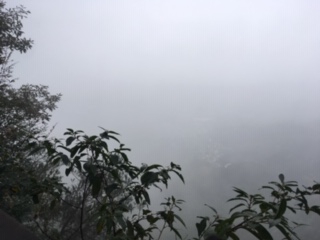 雾中的重庆市东温泉镇，给泡温泉的人增加了一些神密感，雾和水蒸汽融为一体，真是别有一番风味。