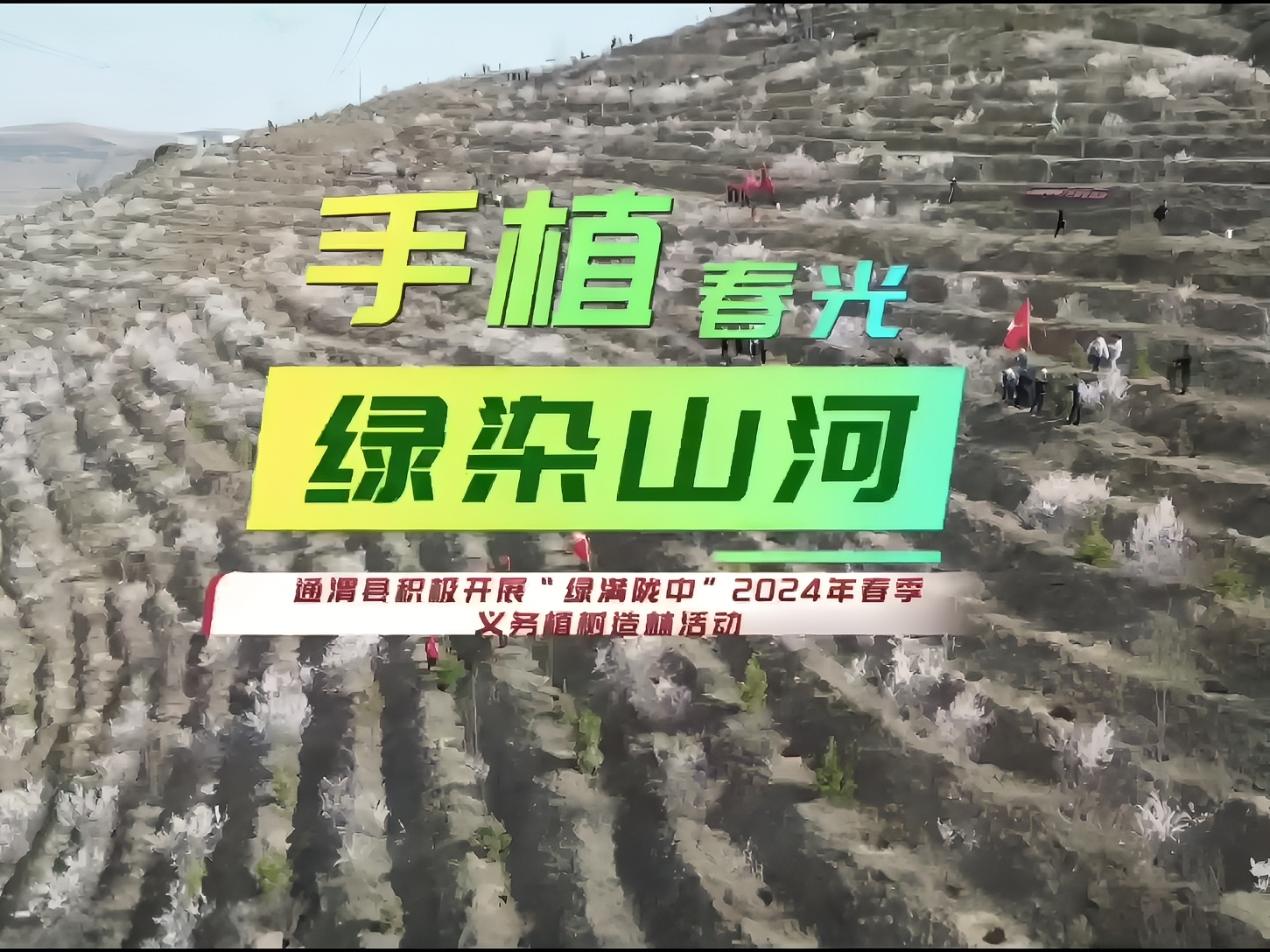 手植春光 绿染山河——通渭县积极开展“绿满陇中”2024年春季义务植树造林活动
