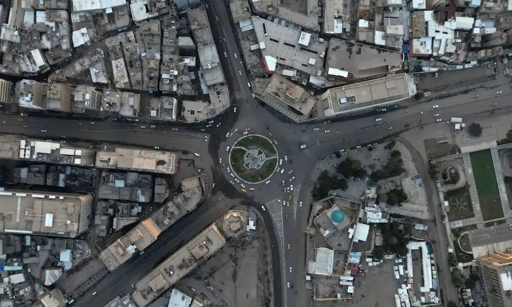 空中视角看伊拉克首都巴格达