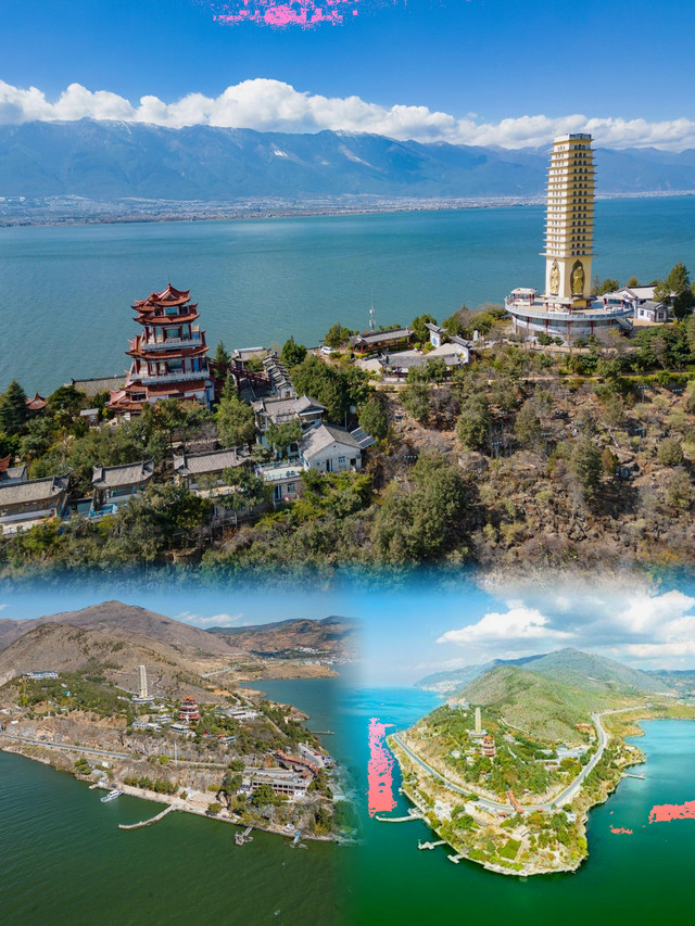 罗荃半岛三面环水,一边喝咖啡一边看苍山洱海,白族菜很有意思,门票40