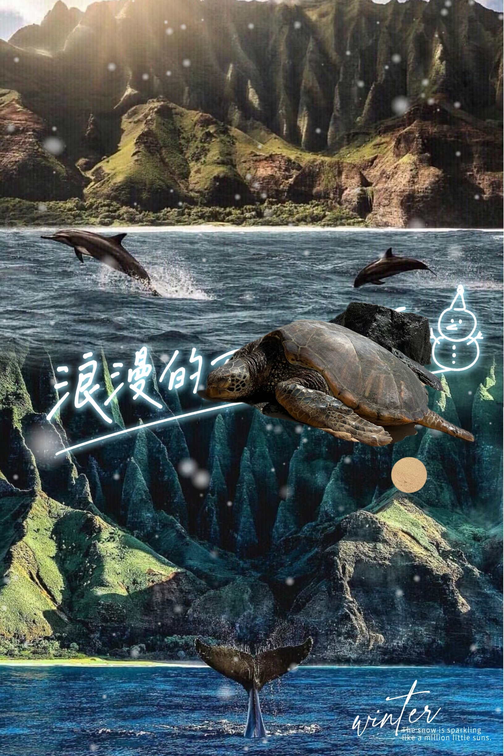 侏罗纪公园～海豚就在海边，海龟就在沙滩上