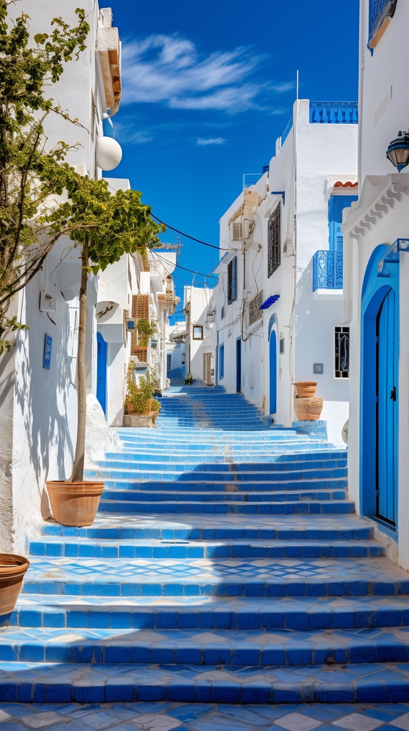 8、蓝白小镇（突尼斯）整个小镇都是蓝白调，就像童话中的世界。
