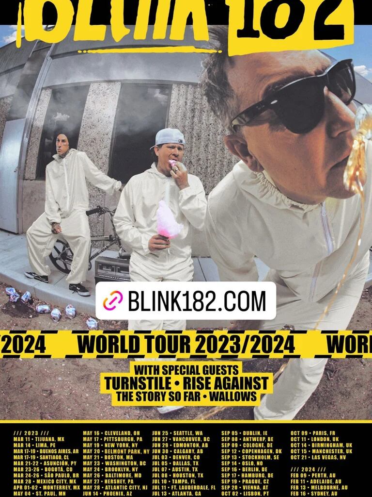 2024强势回归，Blink-182多地巡演来袭