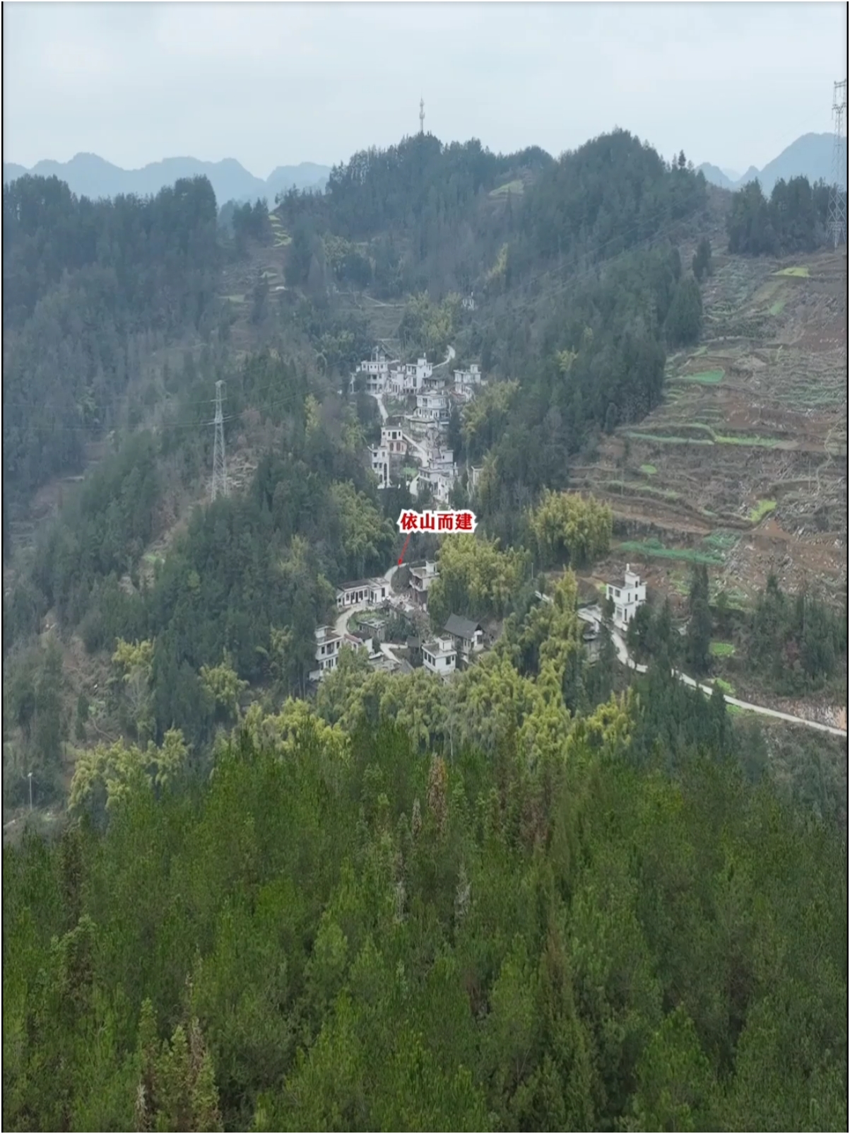神奇的贵州半山村庄，86户人家住山坡之上，被竹林包围着！