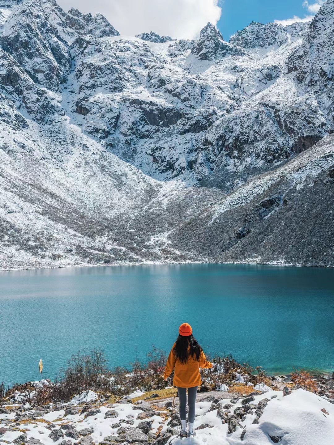 周末自驾去徒步康定白海子🏔️登上雪山天堂湖