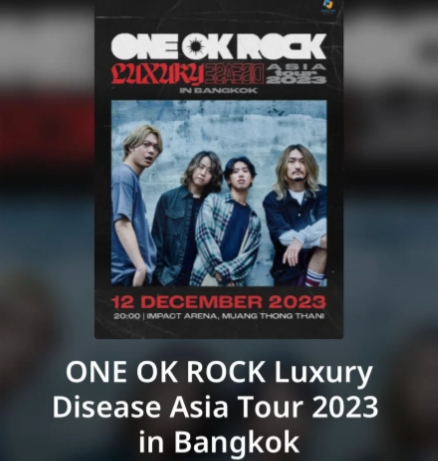 ONE OK ROCK...12月曼谷见！
