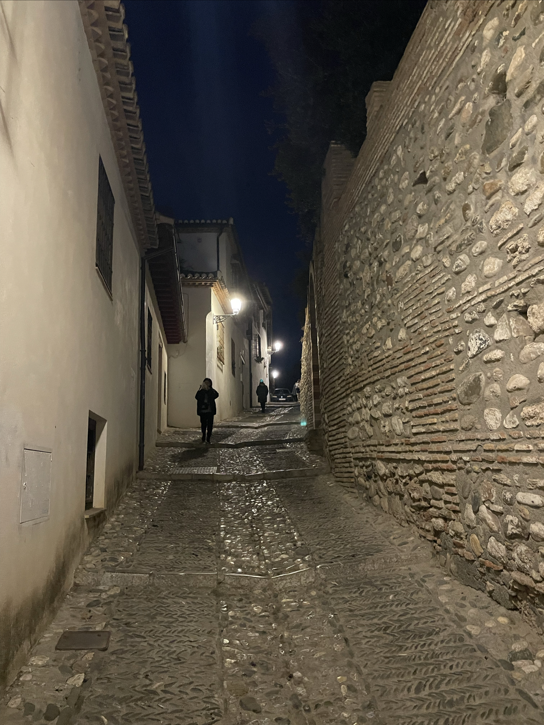 格拉纳达老城里，晚上空旷的小巷