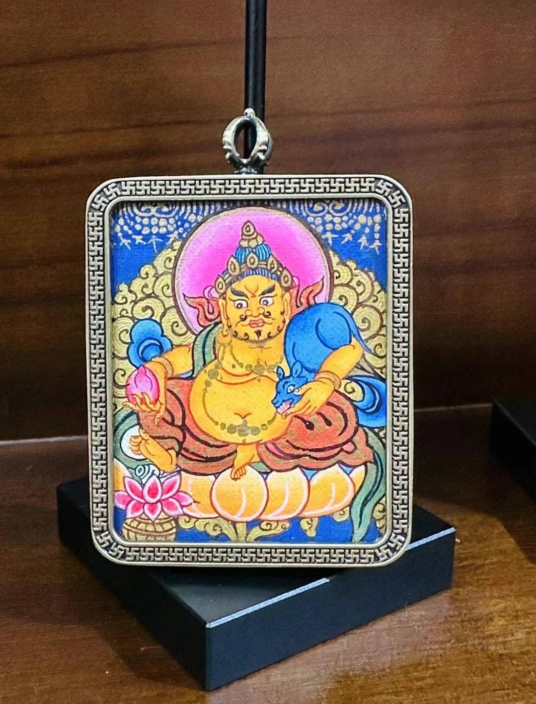 尼泊尔纯手绘唐卡黄财神