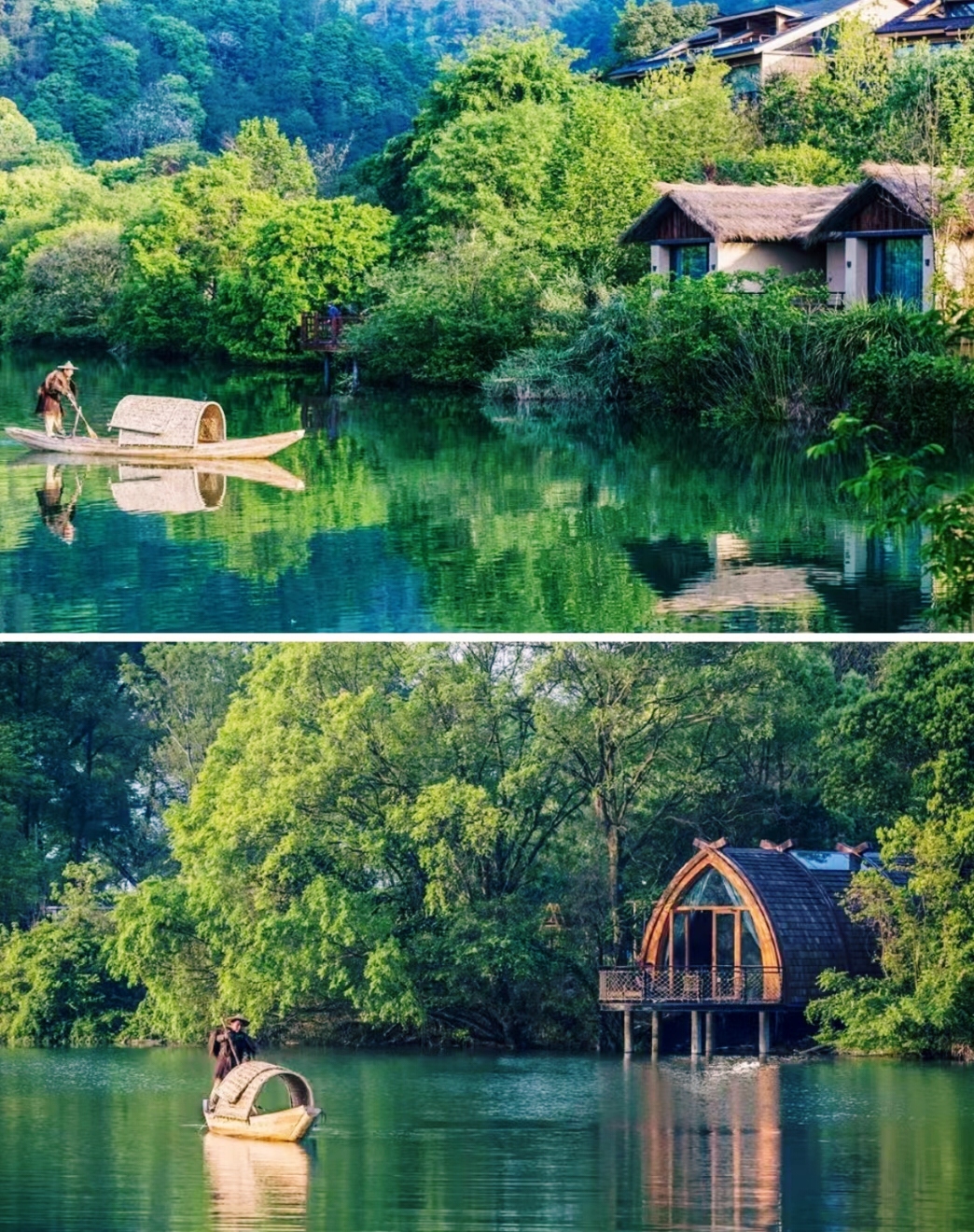 杭州·富春芳草地住进可以钓鱼的湖景木屋