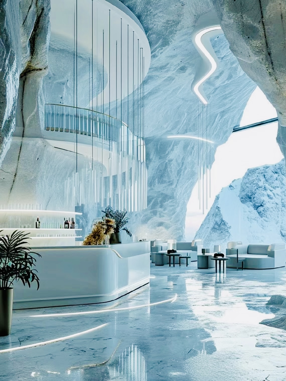 “冰岛悬崖洞穴酒店!感受冰雪世界之美”