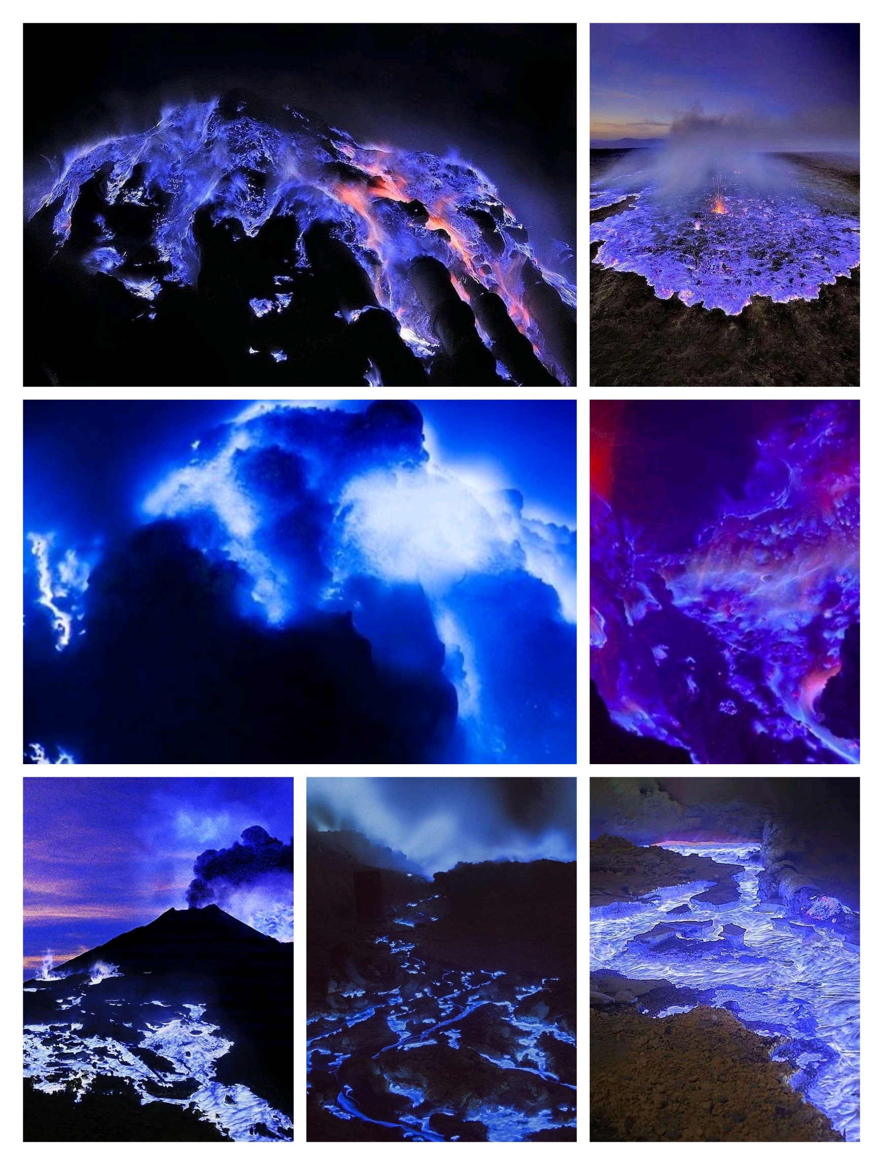 印尼蓝色熔岩火山不一样的美